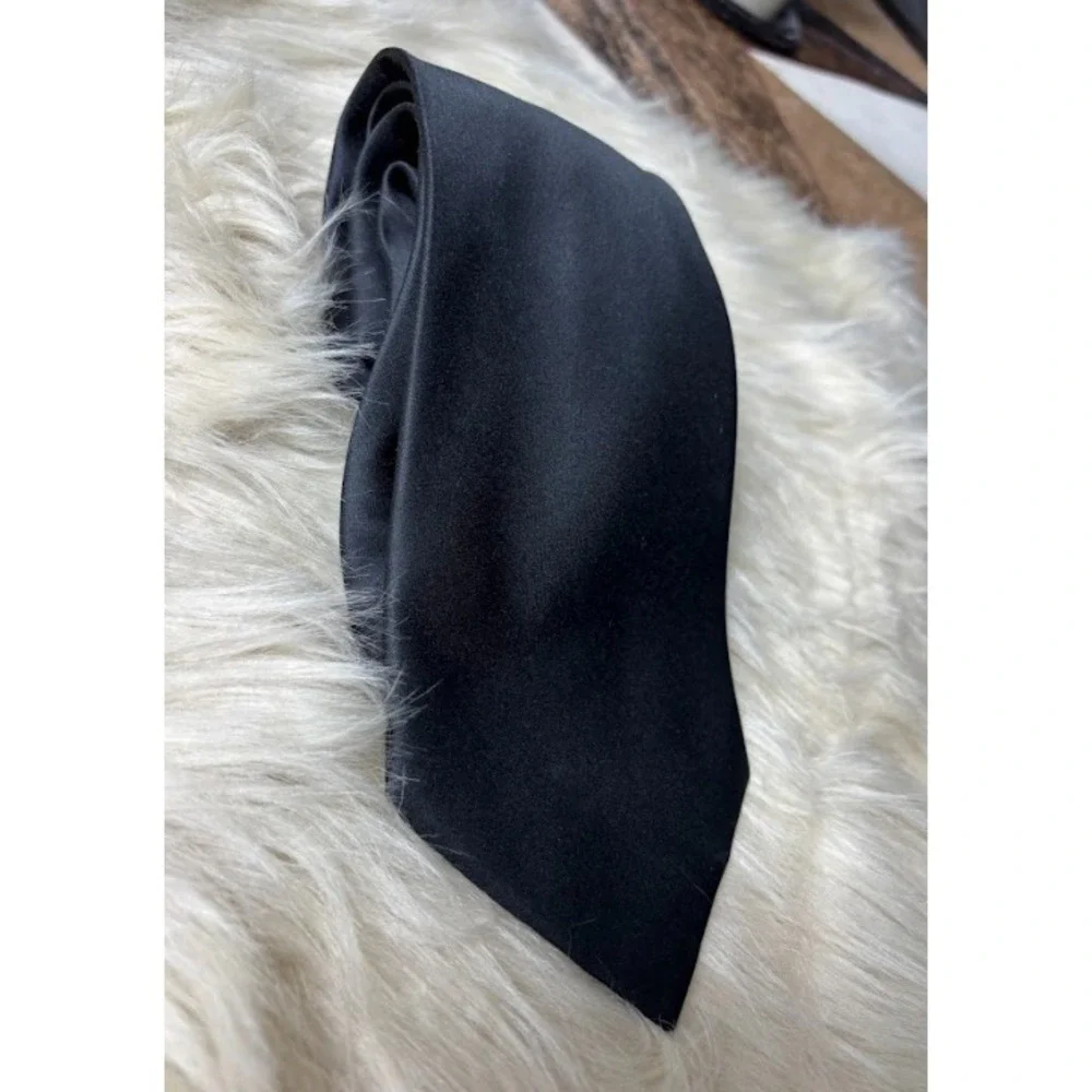 D'Amante Couture Tie Mens Black Rayon Retro Formal Necktie Vintage